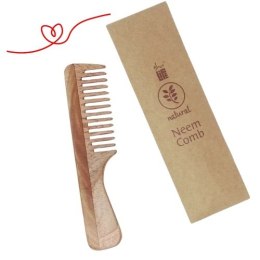 Neem Wood Comb With Handle Handmade (Wider Teeth)