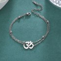 AUM Symbol Stainless Steel Pendant Bracelet Adjustable