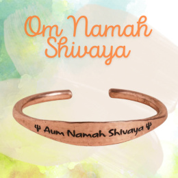 Aum Namah Shivaya Verstellbares ISHA Armband aus gehämmertem Kupfer