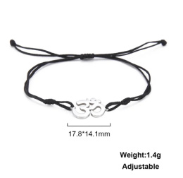 Edelstahl-Schnür-AUM-Armband verstellbar Schwarz