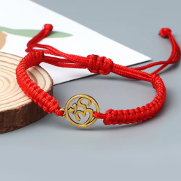 RED RUST AUM Bracelet Stainless Steel Weave Adjustable