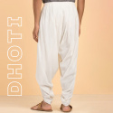 Dhoti - Ungefärbte Bio-Baumwolle Off-White - Hosen