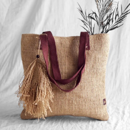 Jute Bag - Cream Natural Jute Logo ISHA