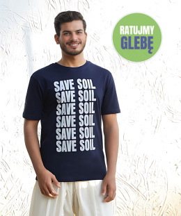 T-Shirt SAVE SOIL Marineblau ISHA UNISEX