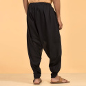 Unisex-Hose Dhoti - Panchakacham - Bio-Baumwolle - Schwarz ISHA