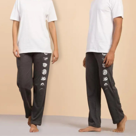 Moon print pants - dark gray UNISEX