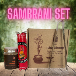 ZESTAW Sambrani + Dasangam Dhoop + Węgielki + Szczypce