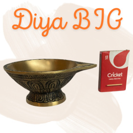 LARGE Diya Messing mit Sockel (handgefertigt) ISHA Lampe